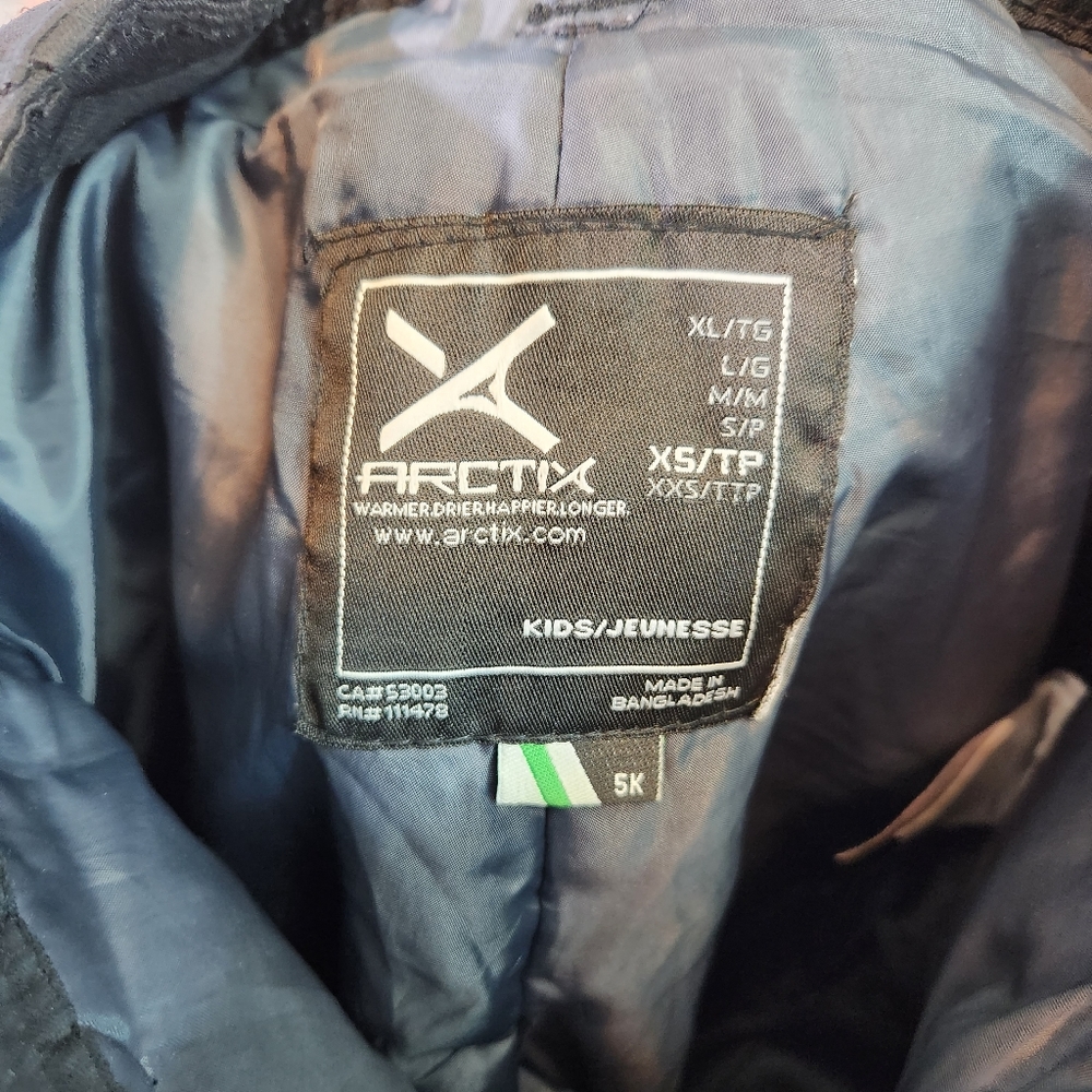 Arctix Girls Black Snowpants Double Knee Patch Size XS - Picture 2 of 16